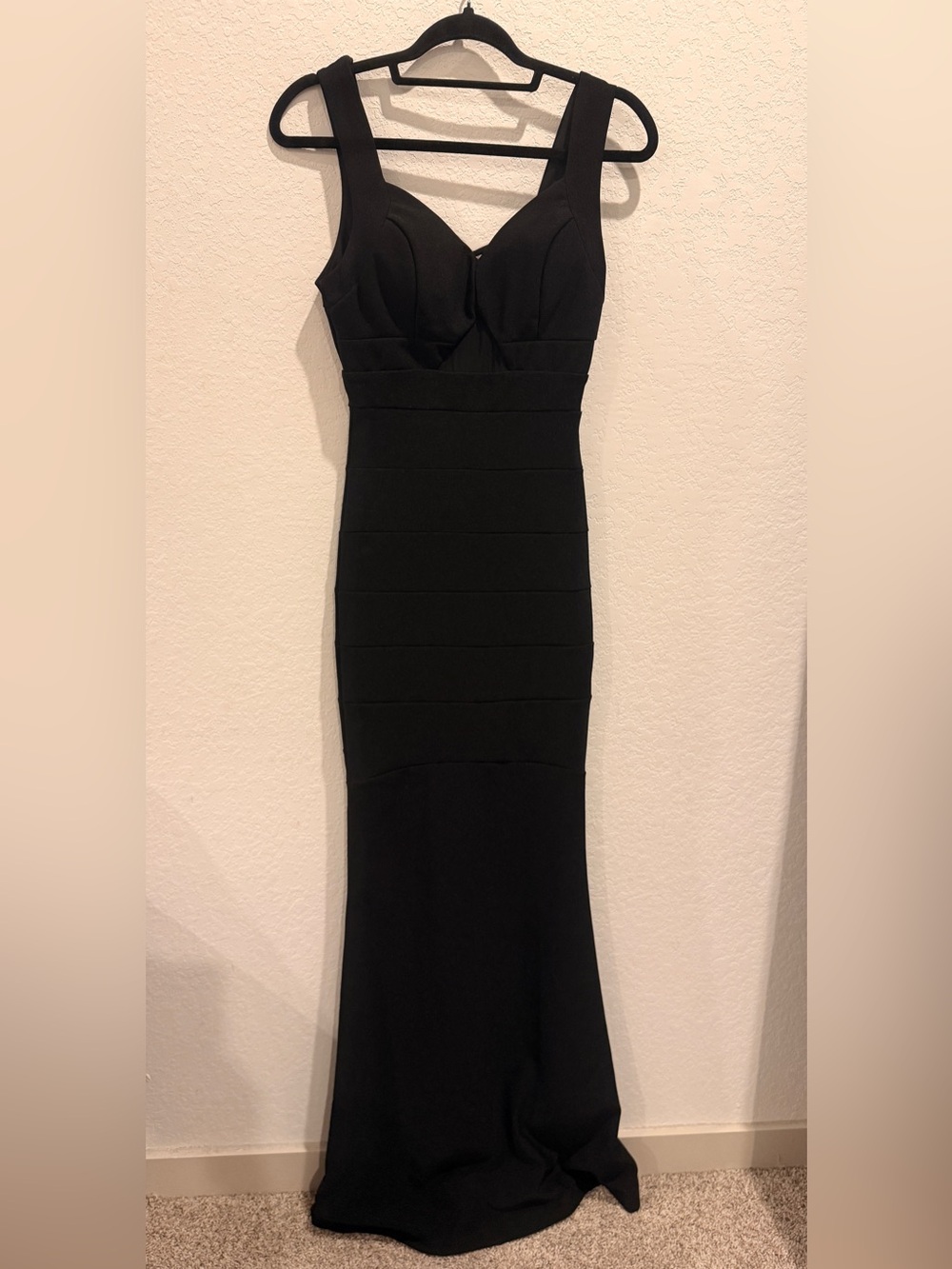 Emerald Sundae Elegant Black Long Evening Dress Sleeveless Bandage Mermaid Gown